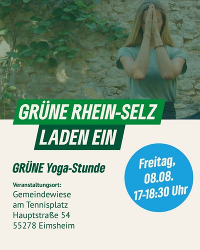 GRÜNE laden ein - Yogastunde in Eimsheim am 8. August 2025