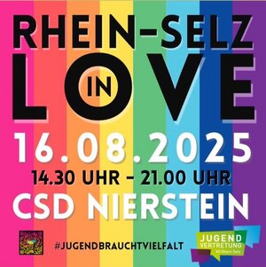 Rhein-Selz in Love: CSD Nierstein am 16.08.25 von 14.30 - 21.00