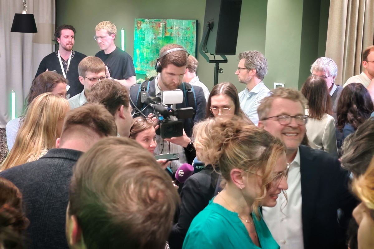 Katrin Eder im Interview auf der Wahlparty der GRÜNEN am 22. März 2026